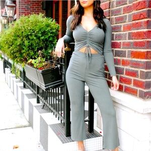 Kittenish Womens Grey Jumpsuit Sz S